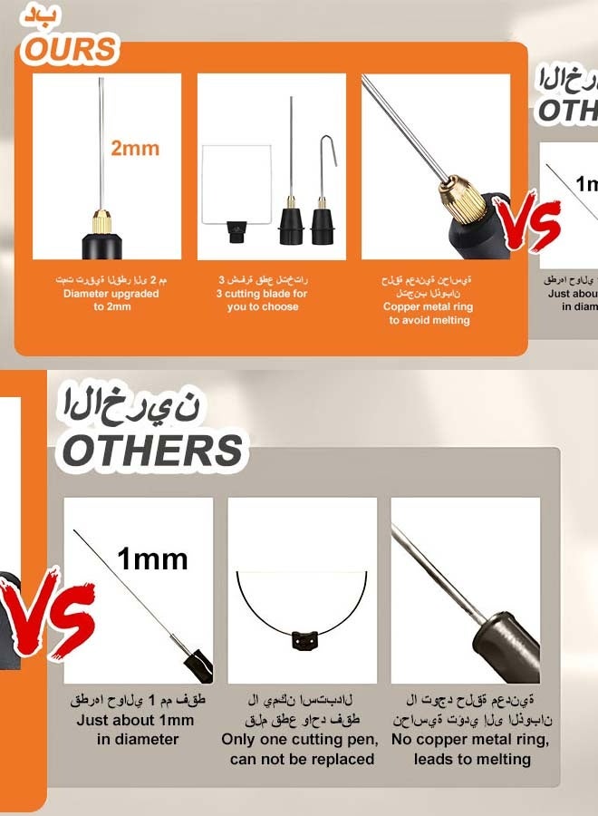 تشورود مجموعة نحت الرغوة، قلم قطع كهربائي محمول من رغوة البوليسترين، أداة قطع 3 في 1 من البوليسترين الساخن، قلم قطع ستايروفوم ساخن مع حقيبة حمل للنقش والكتابة، إسفنجة - Image 3