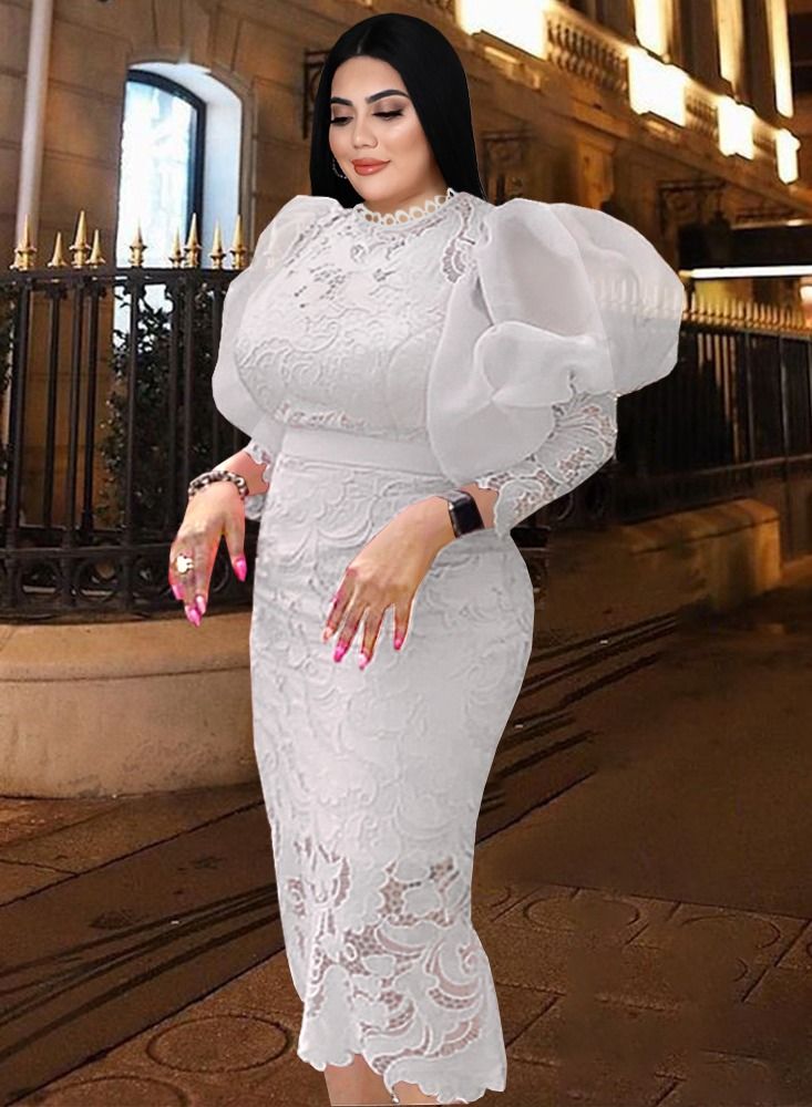 Loquat Fashionable And Generous Dress White  - Image 1