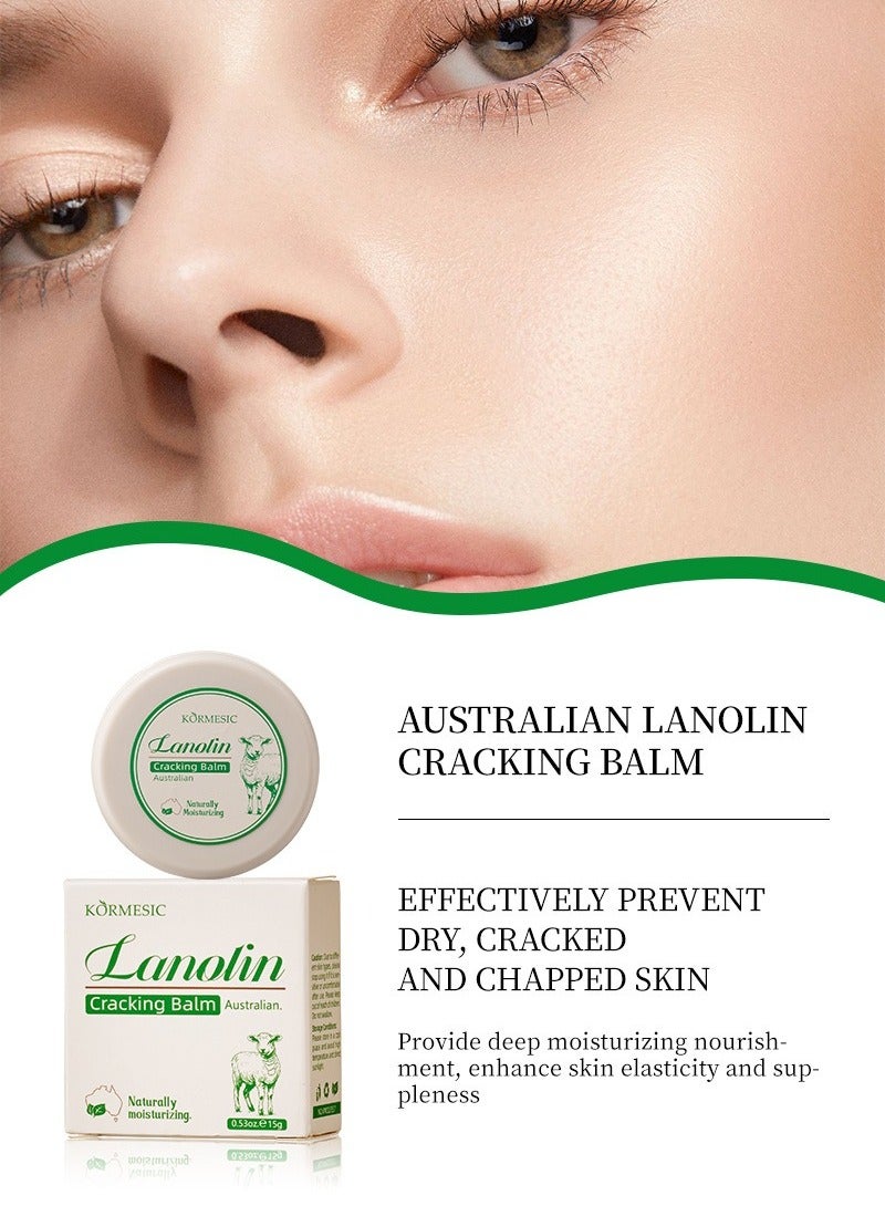 Kormesic زيت الأغنام متصدع الجلد إصلاح كريم 15 جرام ترطيب عميق والجلد مهدئ - Image 2