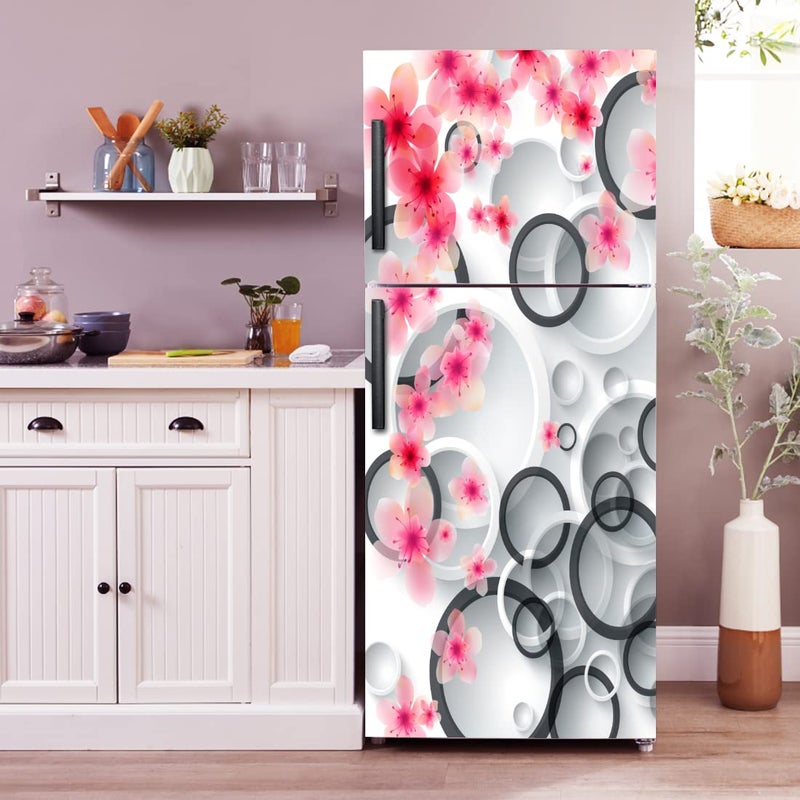 WallDaddy WallDaddy Fridge Stickers Wall Stickers Beautiful Fridge Decorative Sticker Wallpaper Poster PVC Vinyl Large Size 60x160 cm Sea Rings