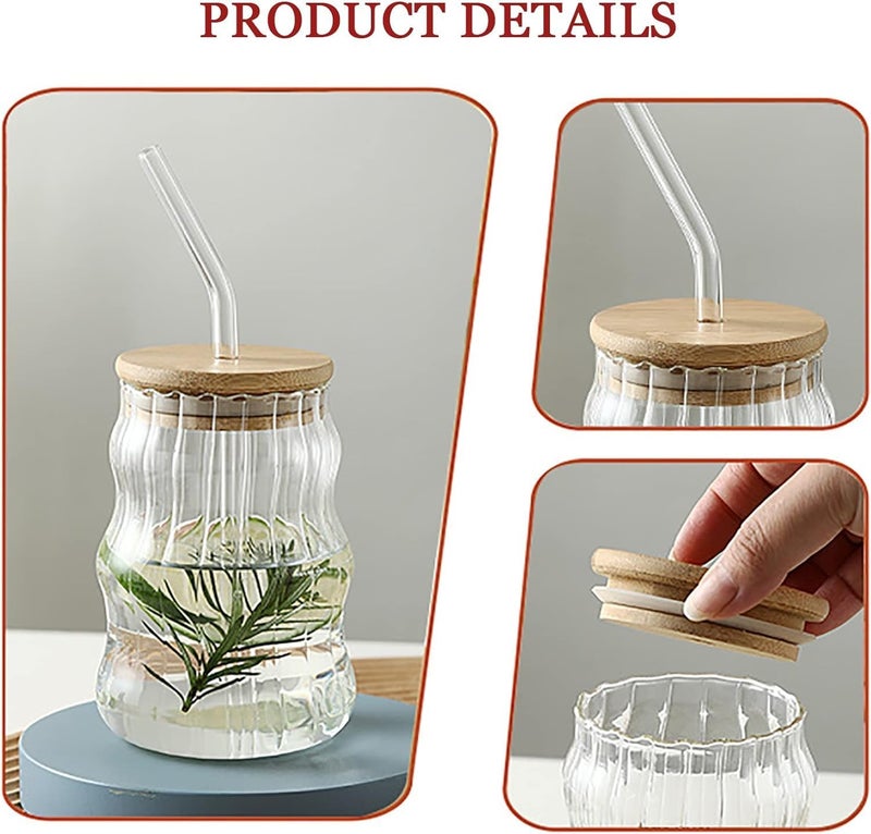bizwiz bizwiz Can Shape Glass 500ml Capacity Unique Wave Shape Design Dishwasher Safe - Image 3