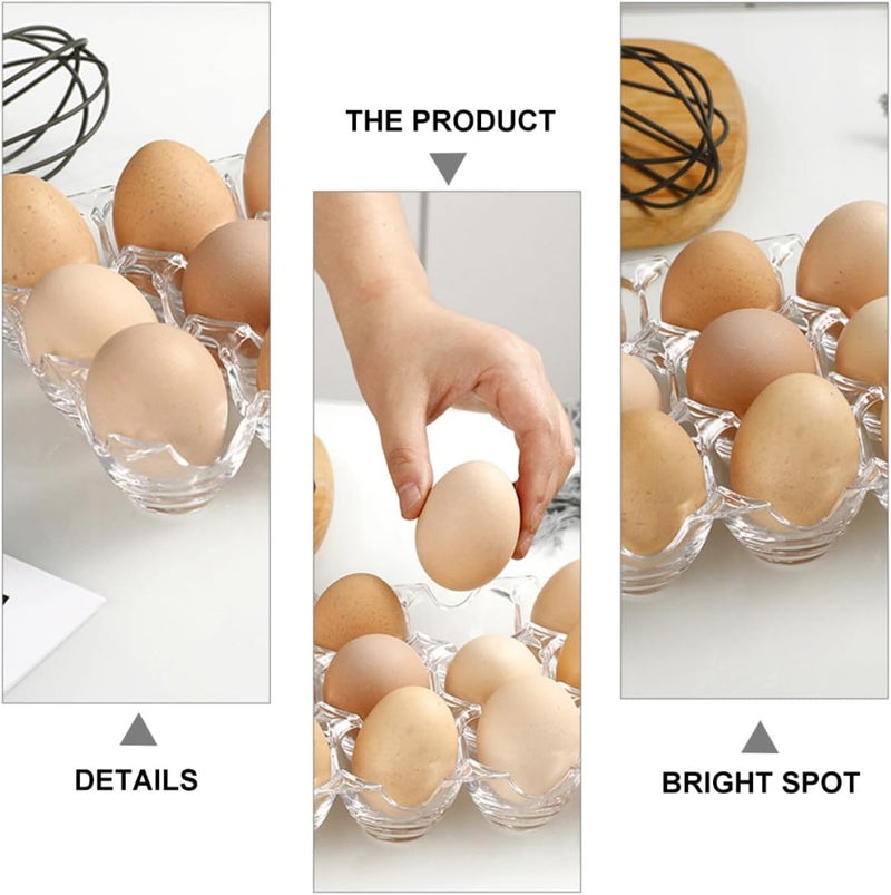 Wide range usage design Luxshiny Acrylic 12-grid Egg Storage Container Egg Tray Refrigerator Holder Anti-collision Case for Kitchen and Home Use Flexible usage build - Image 3