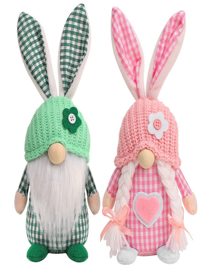 CRCZK Easter Gnomes Decorations, 2 Pcs Plush Easter Bunny Handmade Swedish Tomte Elf Stuffed Doll Rabbit Gifts Cute Easter Faceless Dwarf Bunny Household Ornaments, Home Decor - Image 1