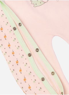 Babies Basic Floral Print Long Sleeves Sleepsuit by Styli  - Image 2