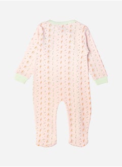Babies Basic Floral Print Long Sleeves Sleepsuit by Styli  - Image 3