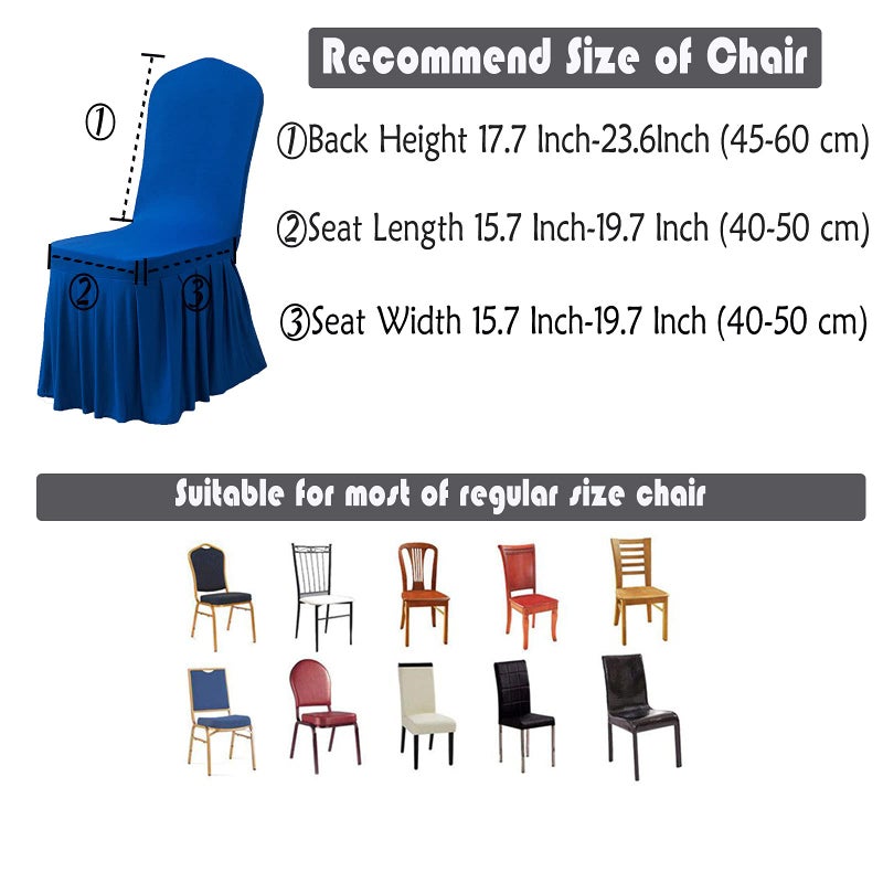 Dimatic Dimatic Dining Room Chair Covers Set of 2  Stretch Parsons Slipcovers with Skirt Super Fit Spandex Chair Seat Protector Cover for Dining Room  Hotel  Ceremony (Blue) - Image 5