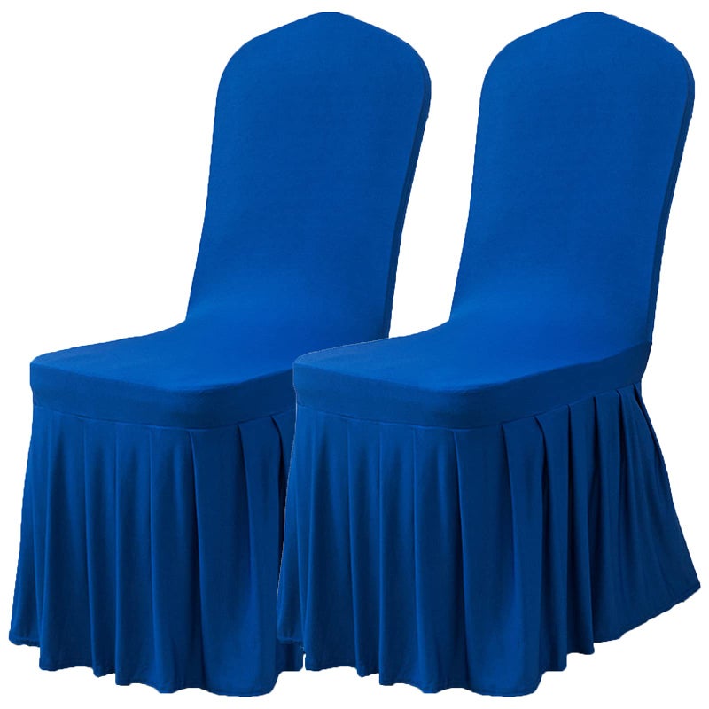 Dimatic Dimatic Dining Room Chair Covers Set of 2  Stretch Parsons Slipcovers with Skirt Super Fit Spandex Chair Seat Protector Cover for Dining Room  Hotel  Ceremony (Blue) - Image 1