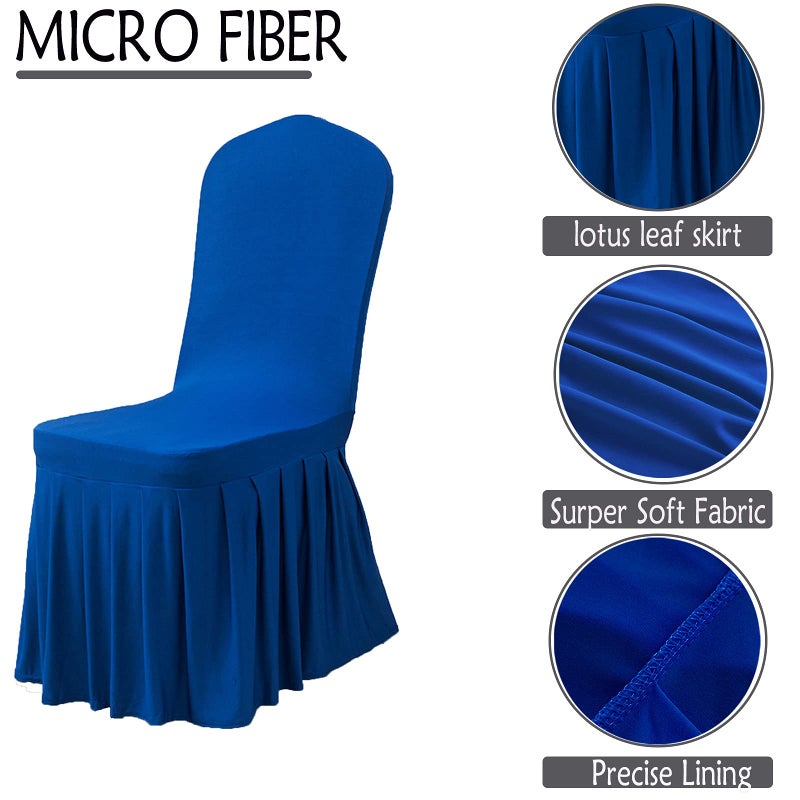 Dimatic Dimatic Dining Room Chair Covers Set of 2  Stretch Parsons Slipcovers with Skirt Super Fit Spandex Chair Seat Protector Cover for Dining Room  Hotel  Ceremony (Blue) - Image 3
