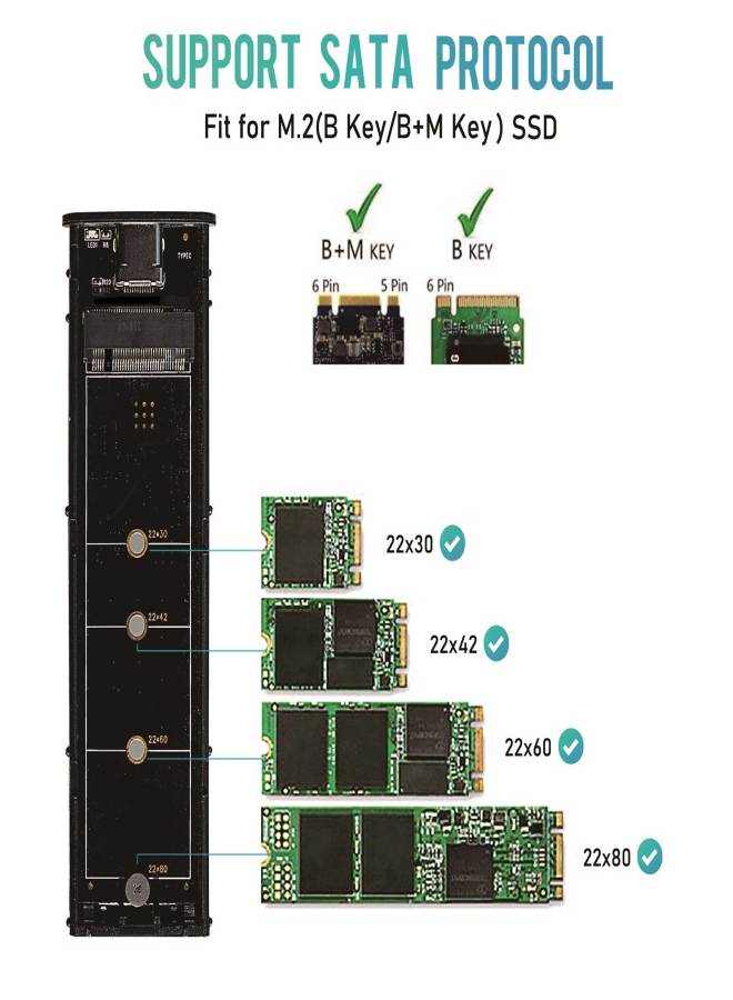 علبة محول M.2 NGFF SSD بسرعة 6 جيجابت في الثانية إلى USB 3.1 من النوع C - Image 4