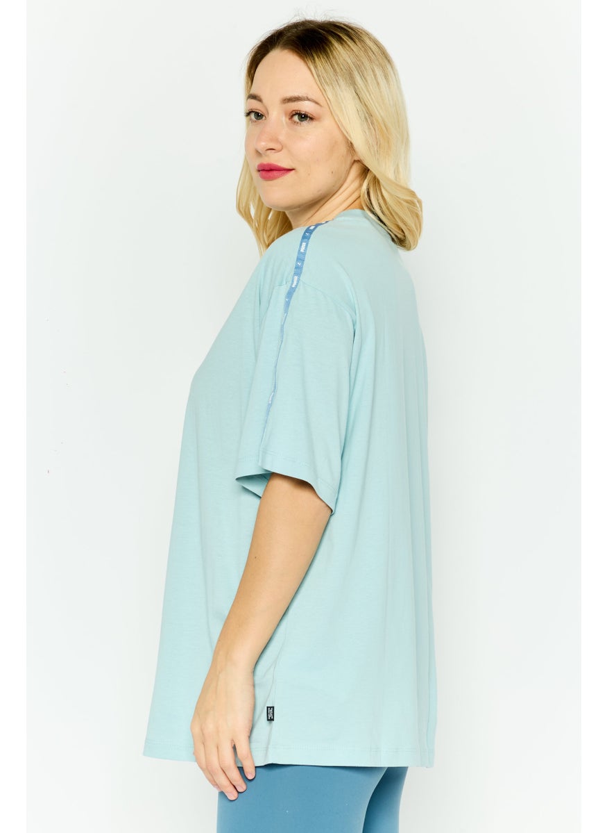 PUMA Women Relaxed Fit Short Sleeve Outdoor T-Shirt, Turquoise  - Image 3
