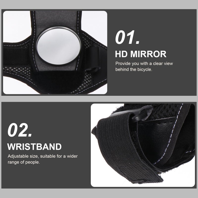 360 Degree Rotating Rear View Wristband Mirror with Retroreflector for Bicycle Cycling Safety - Image 4