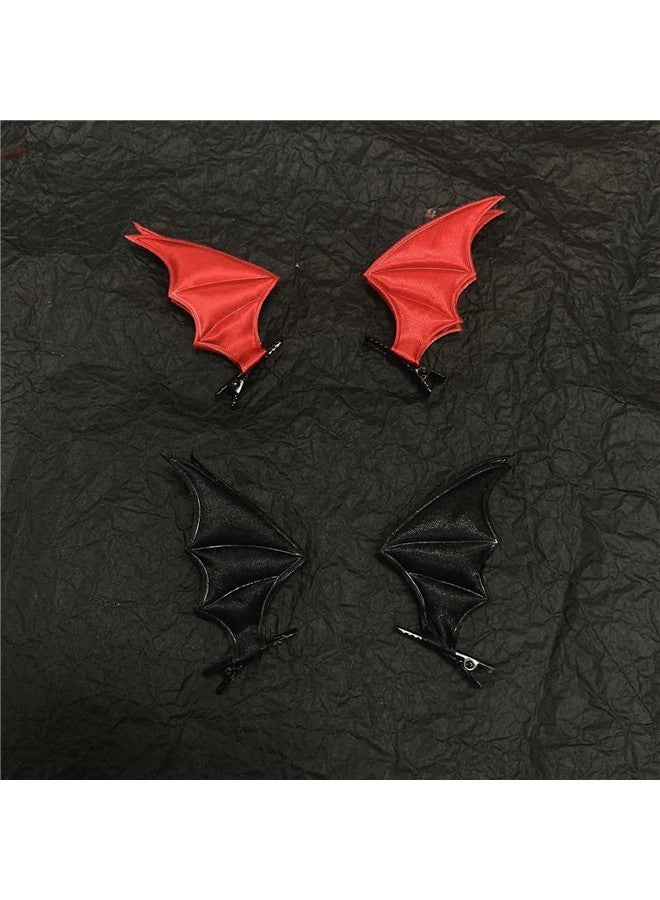BBTDIN Halloween Bat Wing Clip Halloween Devil Wing Hair Clips Halloween Black Bat Wing Pin Bhwh14 (Seta) - Image 2