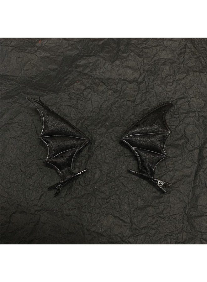 BBTDIN Halloween Bat Wing Clip Halloween Devil Wing Hair Clips Halloween Black Bat Wing Pin Bhwh14 (Seta) - Image 3