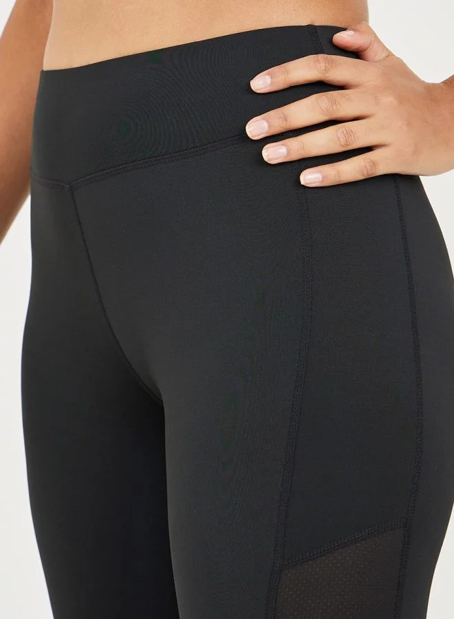 Styli Mesh Insert Side Pocket Active Crop Leggings