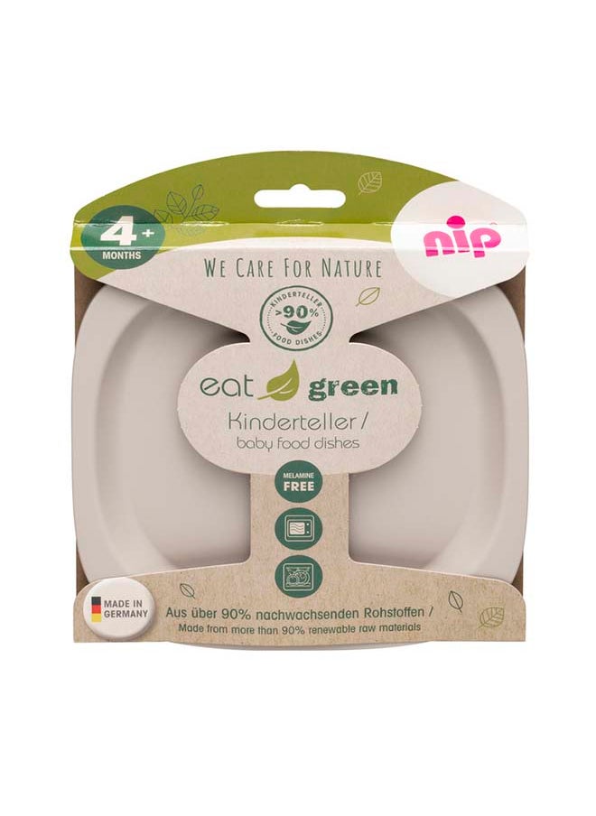 nip Baby Food Plate For Toddlers, Extra-Light And Ergonomic, Break-Proof, Microwave And Dishwasher Friendly, Bio-Based Plastic, Grey 2 Pcs  - Image 2