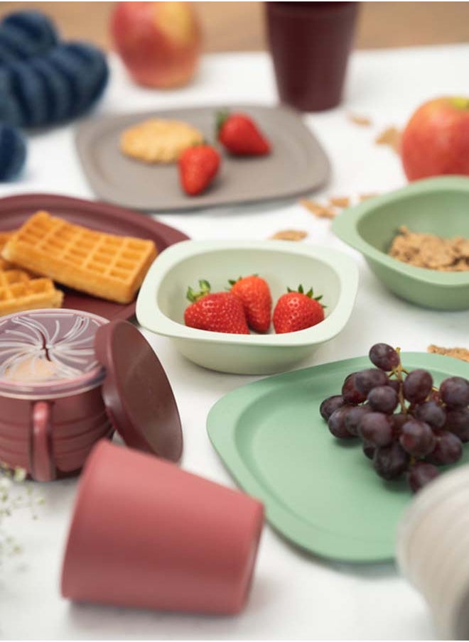 nip Baby Food Plate For Toddlers, Extra-Light And Ergonomic, Break-Proof, Microwave And Dishwasher Friendly, Bio-Based Plastic, Grey 2 Pcs  - Image 4