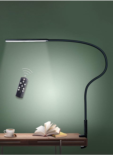 （REMOTE）Desk Lamp LED USB Power Eye-Care Swing Arm Lamp Flexible Gooseneck Clamp,Dimmable,Architect Lamp 3 Color Modes,Desk Light Memory Reading Working Study,Energy Saving