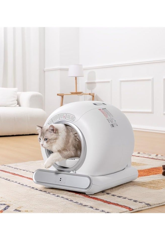 Whiskers & Wag Self Clenaing Litter Box Automatic Cat Litter Box 65L Large Capacity,Upgraded Ionic Remove Odor, APP Monitor, Low Noise Pet Supplies, Multiple Sensors for Multiple Cats with 4 Bags - Image 2