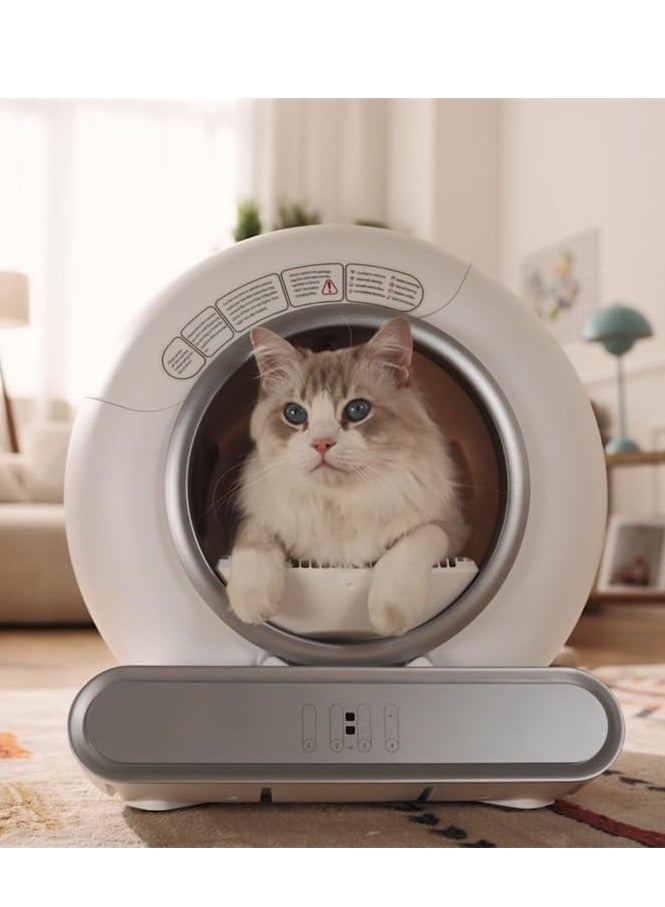 Whiskers & Wag Self Clenaing Litter Box Automatic Cat Litter Box 65L Large Capacity,Upgraded Ionic Remove Odor, APP Monitor, Low Noise Pet Supplies, Multiple Sensors for Multiple Cats with 4 Bags - Image 3