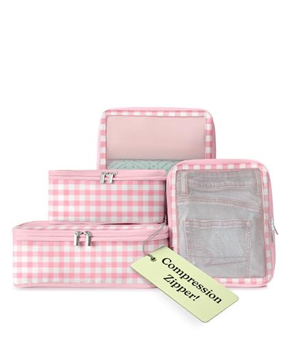 VANDEL Space-Saving Compression Packing Cubes for Kids + Women, Compressible Carry On Suit Case Organizer Luggage Kids Packing Cubes for Baby Bag Organizer Pouches for Luggage, Treavel Suitcase Cube - Image 1