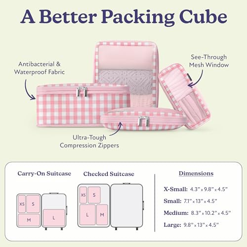 VANDEL Space-Saving Compression Packing Cubes for Kids + Women, Compressible Carry On Suit Case Organizer Luggage Kids Packing Cubes for Baby Bag Organizer Pouches for Luggage, Treavel Suitcase Cube - Image 3