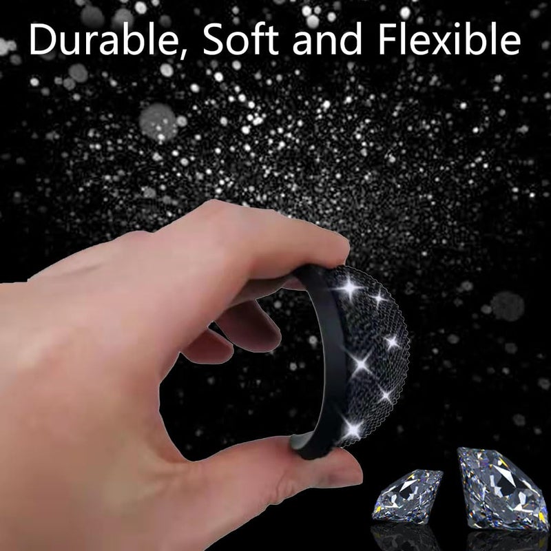NBTEPEM 2pcs Bling Car Cup Holder Coaster, 2.75 inch Anti-Slip Shockproof Universal Fashion Car Coasters Insert Bling Crystal Rhinestone Automotive Interior Accessories for Women (2 pcs, Black) - Image 4