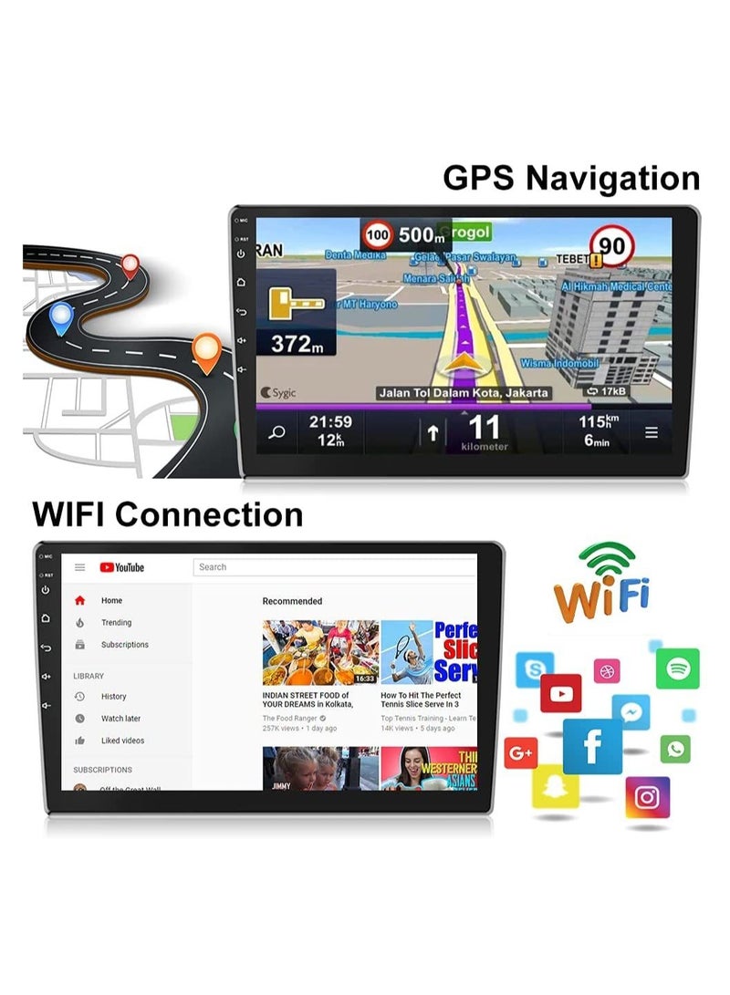 Generic Android Music System Touchscreen For Car -10 inch, Car LCD Screen With iOS Android Mirror Link, 1080p OEM Head Unit BT/Wi-Fi/GPS/Handsfree Call - Image 2