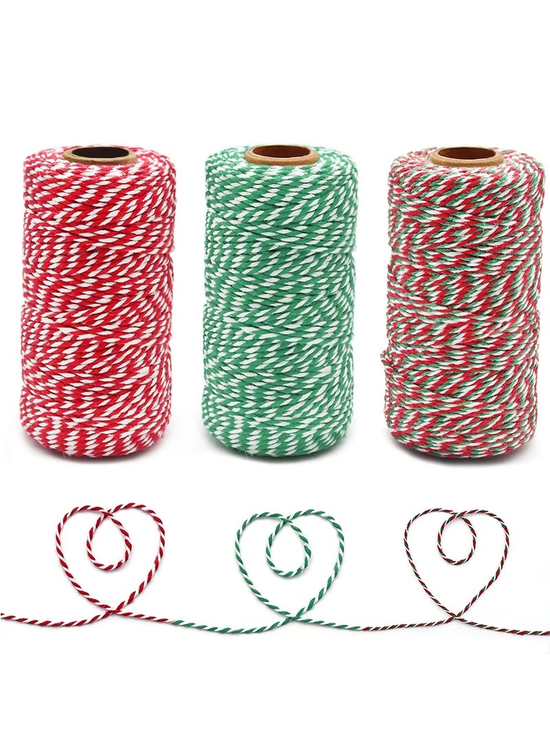 SUNSAR 3 Rolls 2 mm Cotton Rope Cord String  for Gift Wrapping Arts Crafts Party Decorations  - Image 1