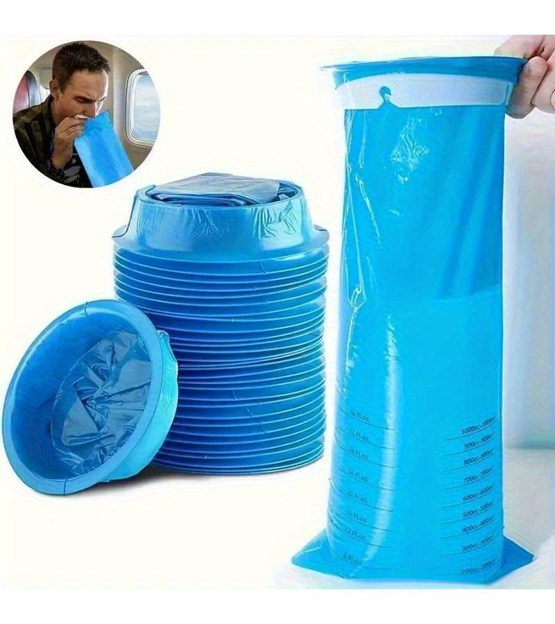 30 حقيبة تقيؤ disposable مقاومة للتسرب، عديمة الرائحة، بتصميم سهل الفتح للاستخدام في السفر، دوار السيارة، والحمل، مصنوعة من مادة PE عالية الجودة والمتينة. - Image 1
