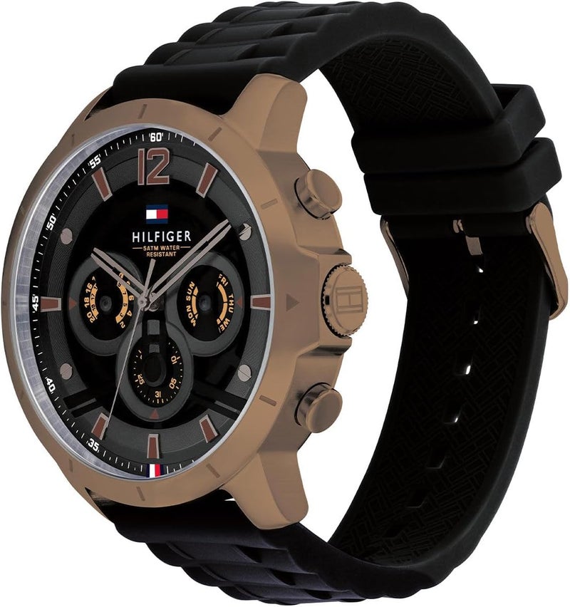 Tommy Hilfiger Men's Black Dial Silicone Watch - Image 2