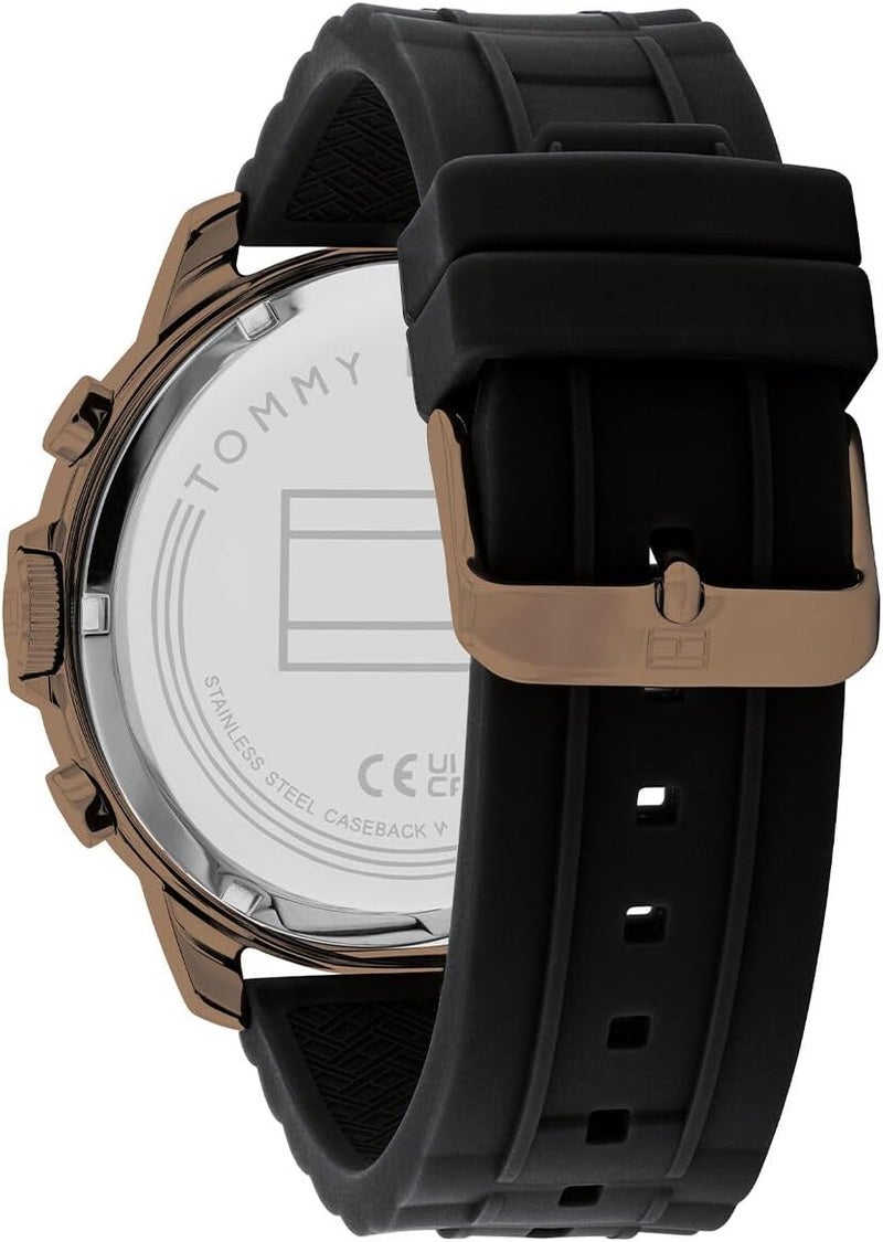 Tommy Hilfiger Men's Black Dial Silicone Watch - Image 3