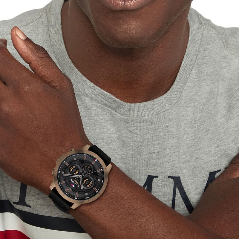 Tommy Hilfiger Men's Black Dial Silicone Watch - Image 4