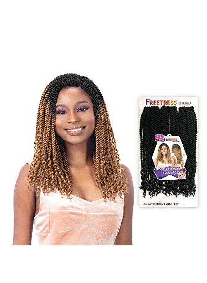 FreeTress Braids Synthetic Pre Looped Braid 3X GORGEOUS TWIST 12" (1 Jet Black) - Image 3