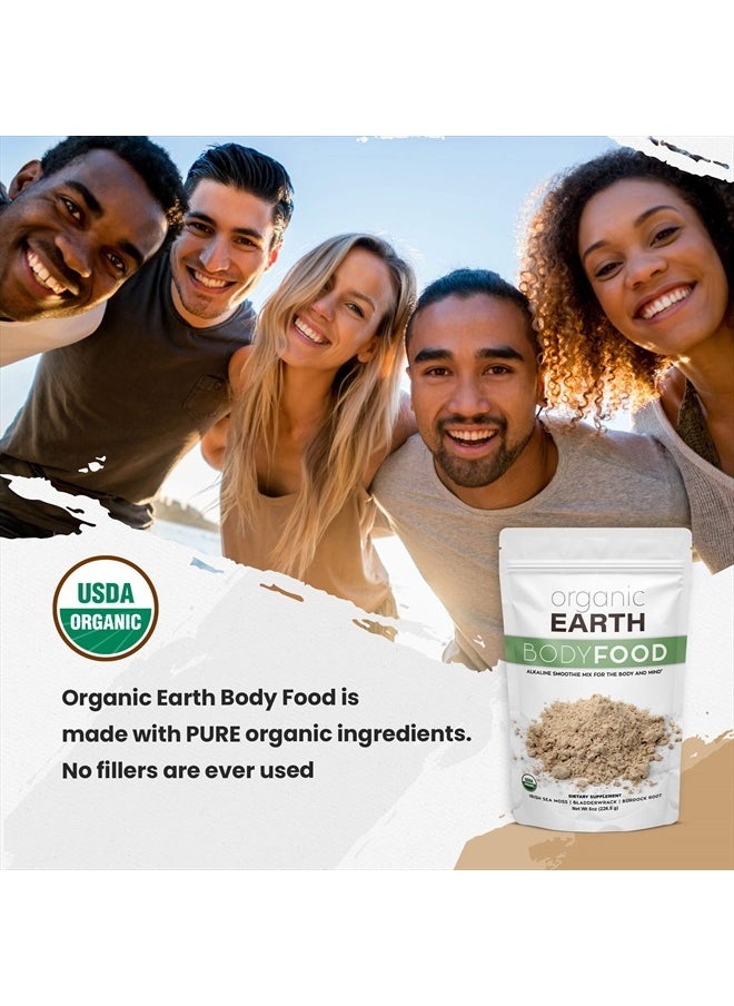 Organic Earth - Irish Sea Moss Powder 8oz - Wildcrafted Sea Moss Organic with Bladderwrack & Burdock Root Powder - Thyroid, Digestion Support & Healthy Skin - USDA Certified Organic - Image 1