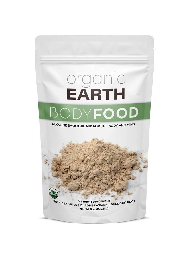 Organic Earth - Irish Sea Moss Powder 8oz - Wildcrafted Sea Moss Organic with Bladderwrack & Burdock Root Powder - Thyroid, Digestion Support & Healthy Skin - USDA Certified Organic - Image 1