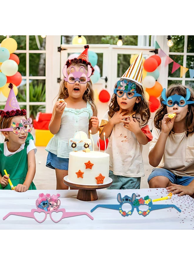 ILovhaprty Lilo & Stitch Paper Glasses - 24pcs Stitch Party Favors Paper Eyeglasses, Ohana Theme Paper Party Glasses for Stitch Photo Booth Props or Stitch Birthday Decoration Supplies - Image 3