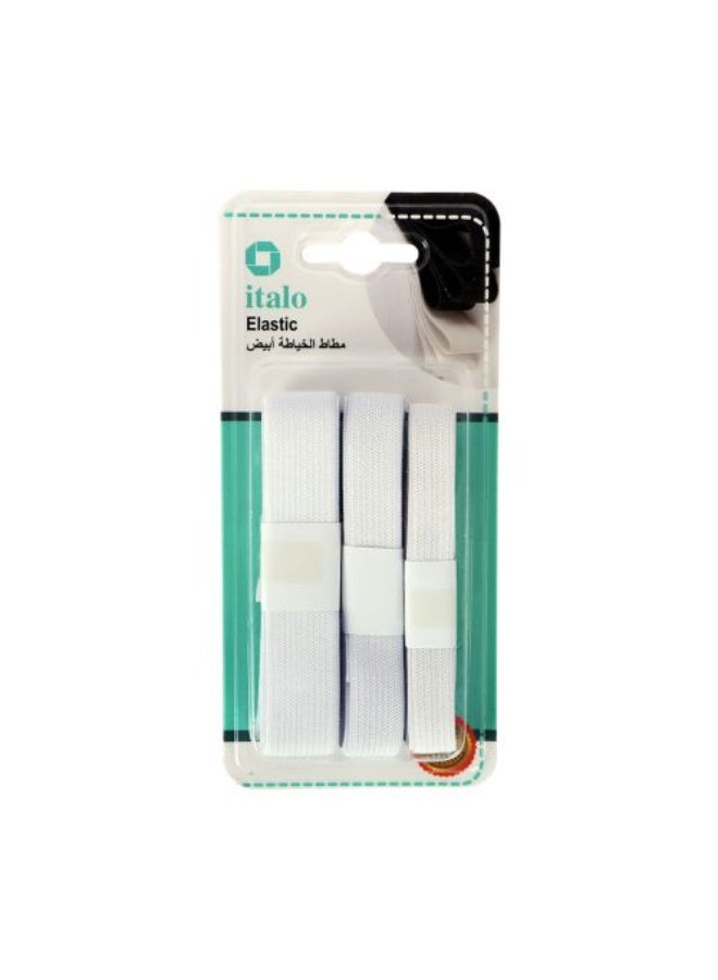 ITALO 3Piece Italo Elastic White, 3 sizes(2cm,1.5cm,1.3cm)1 meter - Image 1