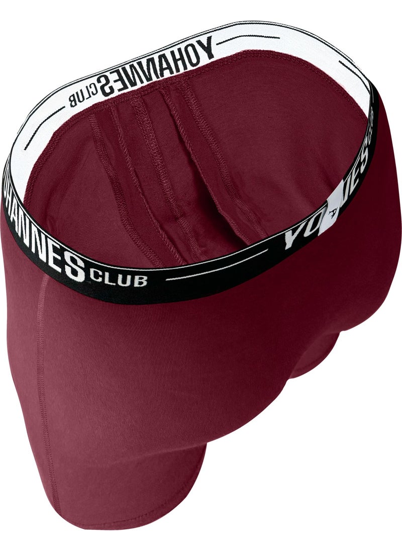 Yohannes Club - Men's, Special Separated Cotton Boxer, Single, Claret Red - Image 1