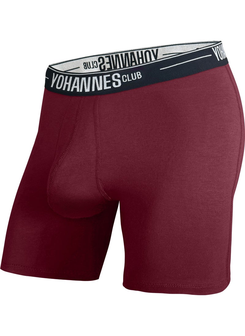 Yohannes Club - Men's, Special Separated Cotton Boxer, Single, Claret Red - Image 1