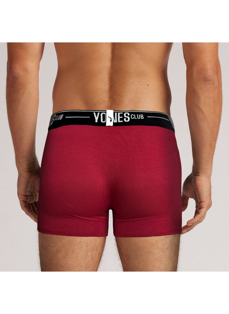 Yohannes Club - Men's, Special Separated Cotton Boxer, Single, Claret Red - Image 1