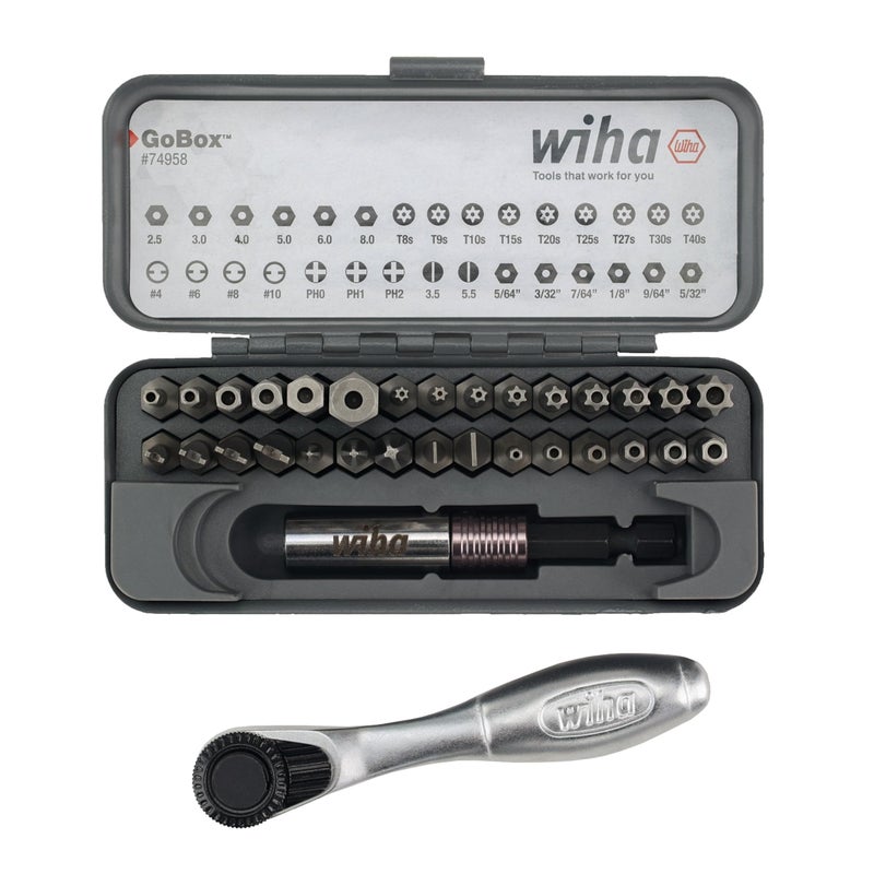 Wiha 74958 32 Piece GoBox Security Bit Set with Mini Ratchet - Image 3