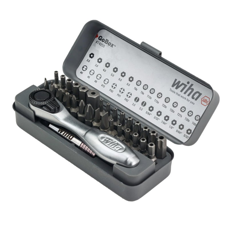 Wiha 74958 32 Piece GoBox Security Bit Set with Mini Ratchet - Image 2