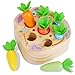 KMTJT Montessori Toys for 1 2 3 Year Old Toddlers Rabbit Carrot Harvest Game Wooden Toys for 612 Months Baby Boys and Girls Shape Sorting Matching 1st Birthday Easter Gifts for Babies 13 Macron - Image 2