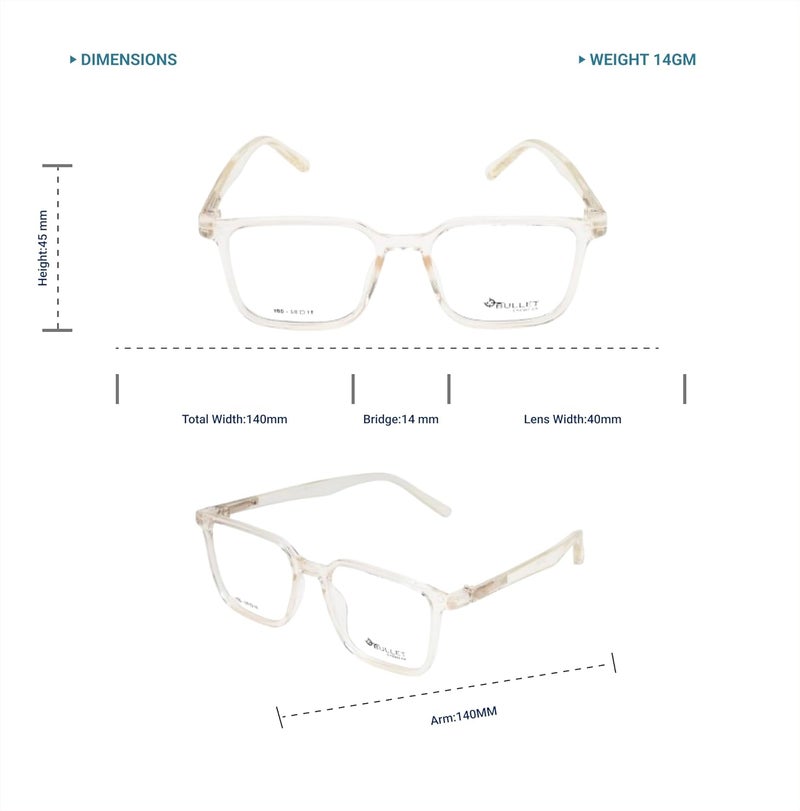 Lens + Lensplus Wayfarer Shape TR Full Rim Eyeglasses with Lightweight Unisex Eyewear for Men & Women - Image 4