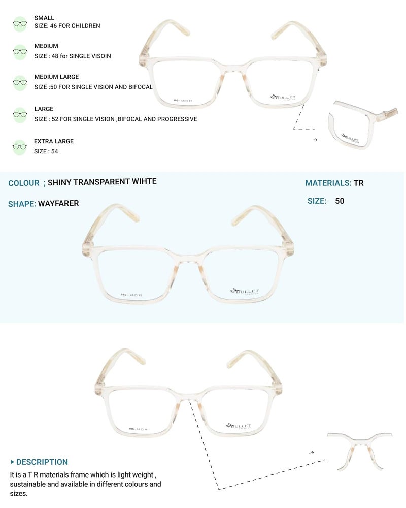 Lens + Lensplus Wayfarer Shape TR Full Rim Eyeglasses with Lightweight Unisex Eyewear for Men & Women - Image 5