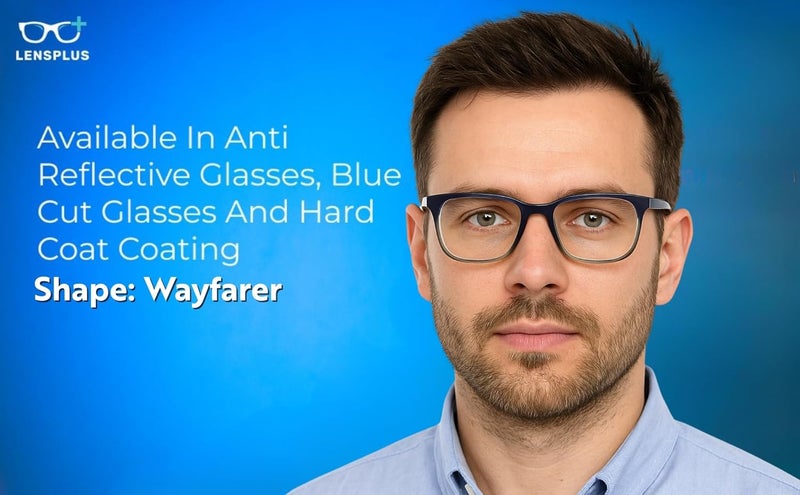 Lens + Lensplus Wayfarer Shape TR Full Rim Eyeglasses with Lightweight Unisex Eyewear for Men & Women - Image 2