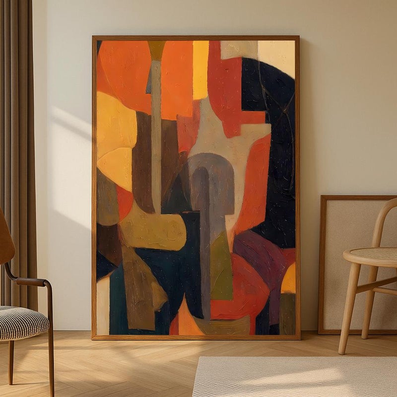 Marktna One abstract canvas print with a hollow frame, measuring (40×60) - Image 3