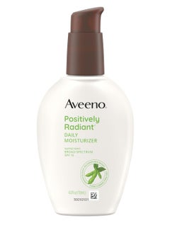 Aveeno Aveeno Positively Radiant Daily Face Moisturizer with SPF 15 Sunscreen, Hydrating Facial Moisturizer with Soy Extract to Improve Skin Tone and Texture, Hypoallergenic Formula, Oil-Free, 4 FL OZ  - Image 1