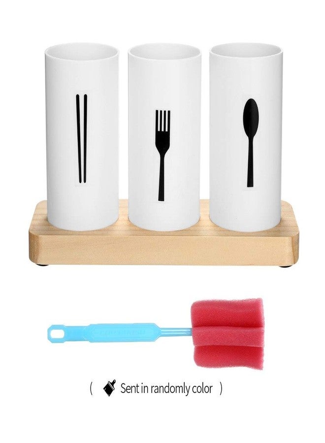 KITOME 3 Compartment Cutlery Holder for Kitchen and Dining Table, Spoon & Utensil Organizer Stand, Plastic Kitchen Storage Holder - Image 5