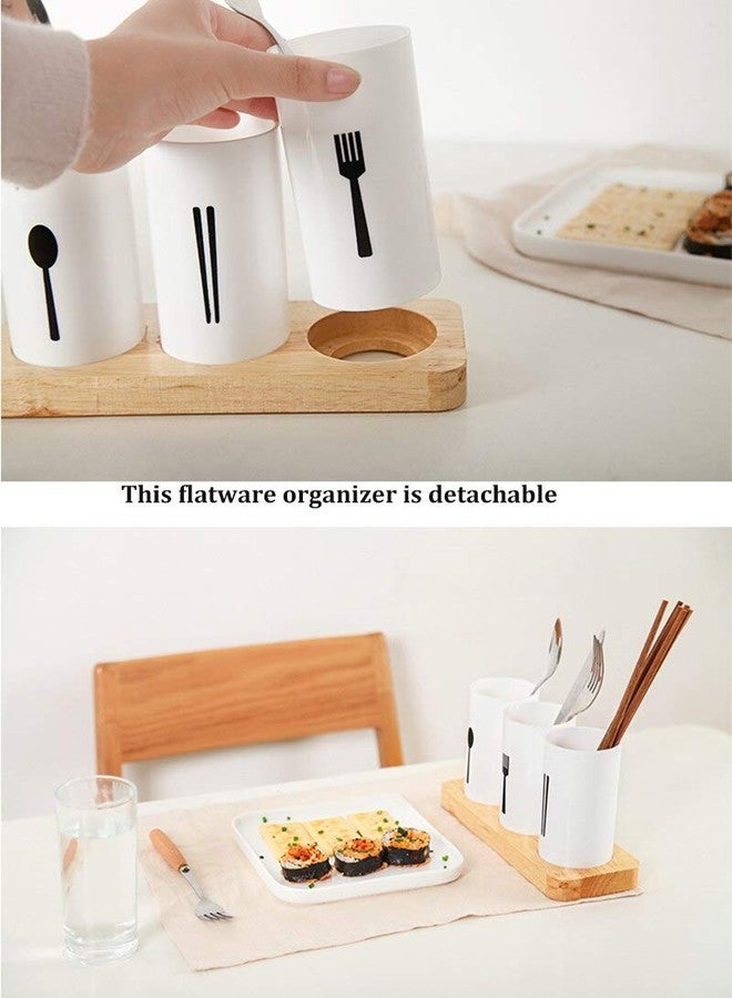 KITOME 3 Compartment Cutlery Holder for Kitchen and Dining Table, Spoon & Utensil Organizer Stand, Plastic Kitchen Storage Holder - Image 4
